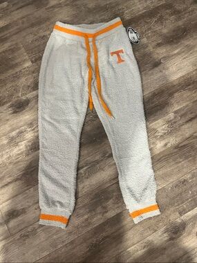 Tennessee Vols Collegiate Wear Cozy Plush Joggers in Light Gray with Orange Trim